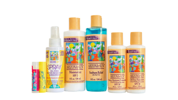Sun Protection Kit (Includes 8 oz Moisturizer, 8 oz Sunburn Relief, 4 oz Oil Free SPF 30, 4 oz Water Resistant SPF 30, 4 oz SPF 45 Spray Sunscreen, Lipkist Lip Balm, & Prickly Pear Lip Balm)